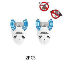 (White, UK PLUG) Kit de 2 répulsifs à ultrasons pour chauves-souris : élimine les chauves-souris en 72 heures