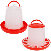 Chick Feeder and Waterer Set, Hanging Plastic Poultry Kit 1Lb Feeder 1.5L Waterer for Outdoor Use