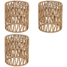 3X Boho Shades Replacement 5.9In Height Pendant Sconce Shade Ceiling Fan Light Covers Cylinder Woven Lampshade