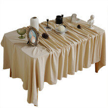 Nappe Vintage en coton et lin de couleur-140 150 cm Kaki Foncé