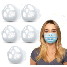 Face Mask Bracket 5Pcs Clear Silicone Support Frame, 3D Inner Holder for Extra Breathing Space and Makeup Protection