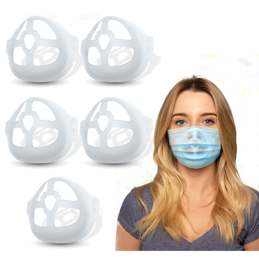 Face Mask Bracket 5Pcs Clear Silicone Support Frame, 3D Inner Holder For Extra Breathing Space And Makeup Protection 9073542194248