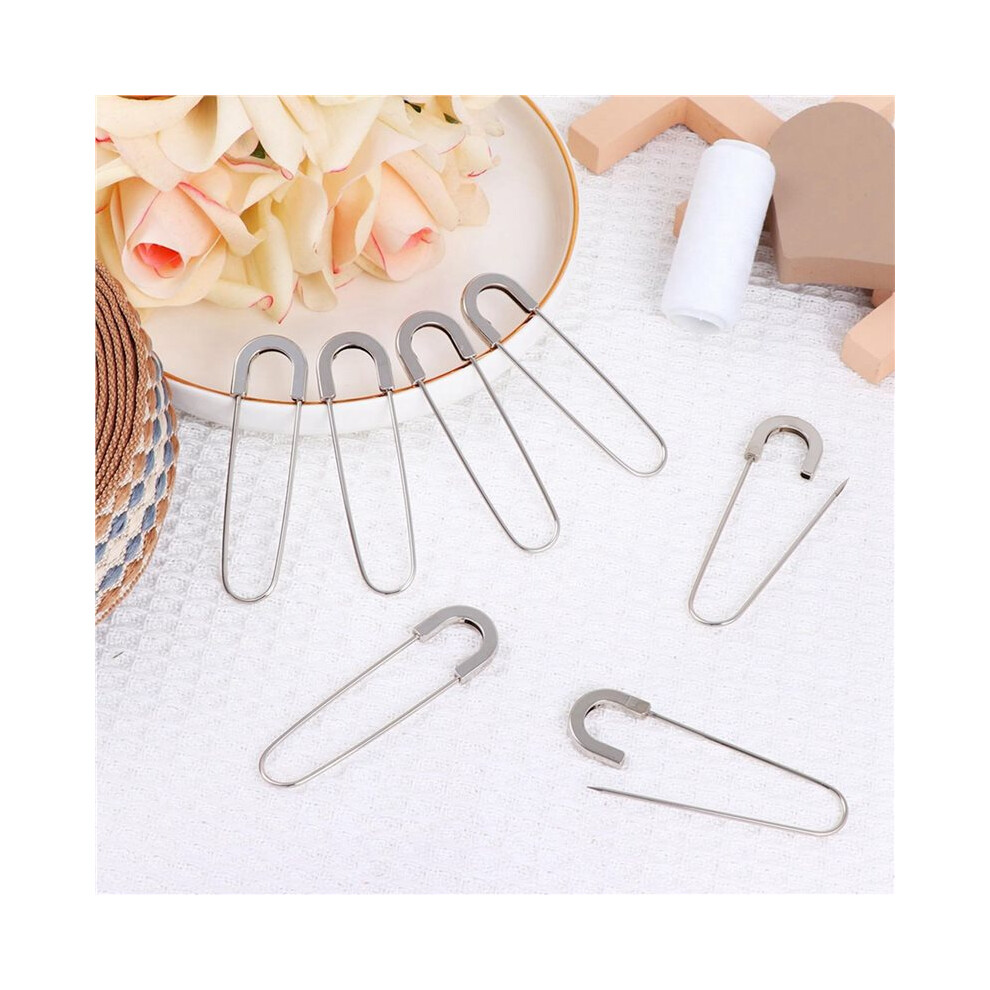 Extra Large Safety Pins Heavy Duty 3 Inch-60 Pcs Coilless Pins Sewing Pin Brooches- Safety Pins, Silver 6034181389207