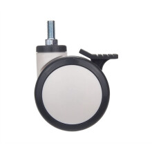 5 Inch Heavy Duty Swivel Caster Wheel with Brake M12x25 for Trolley and Electronic Equipment Low Noise Load Capacity
