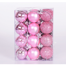 Christmas Baubles 3CM 24PCS Elegant Shatterproof Set Home Use for Girl Birthday Party Nursery Room Decor Pink