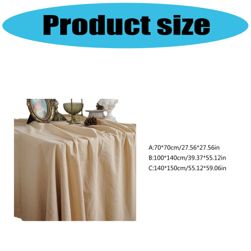 Washable Cotton Linen Rectangular-140 150cm Dark Khaki 2