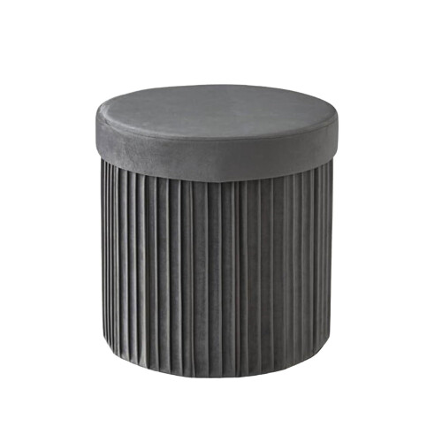 Tabouret de rangement en velours avec assise rembourrée et compartiment