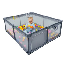 Baby Playpen with 50 Balls and Basketball Hoop