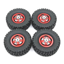 Red Metal Upgrade Wheels and Tires for 1/12 Scale RC Car MN82 MN78 LC79, Durable Offroad Traction