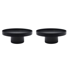 2X ABS Fruit Perfume Cosmetics Tray Black White Round Tray Organizer Home Decoration Board Simple Storage Board C