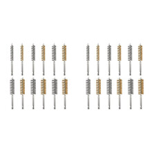 24Pc Wire Bore Brush Bore Cleaning Brush Brush Set Stainless Steel Wire Twisted Brush for Drill Impact Driver in 6 Sizes