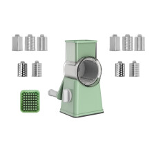 Manual Rotary Food Preps Grater Tool With Interchangeable-Green