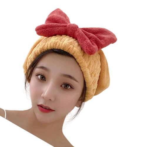 Quick Dry Hair Wrap Soft Microfiber Towel For Shower-Turmeric