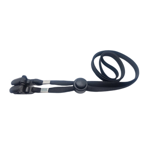 Two Direction Headwear Securing Tie With Grip Attachments-Black