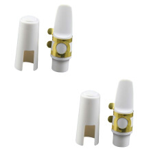 2pcs Alto Saxophone Mouthpiece Set with Cap and Ligature, Durable Resin Build for Clear Tone