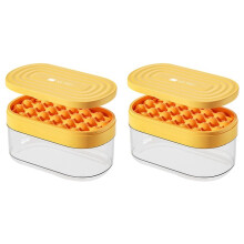 2X Press Type Ice- Round Makers Ice HockeyS Mold Quick-Freeze Ice Party Kitchen Ice Box Tray Silicone