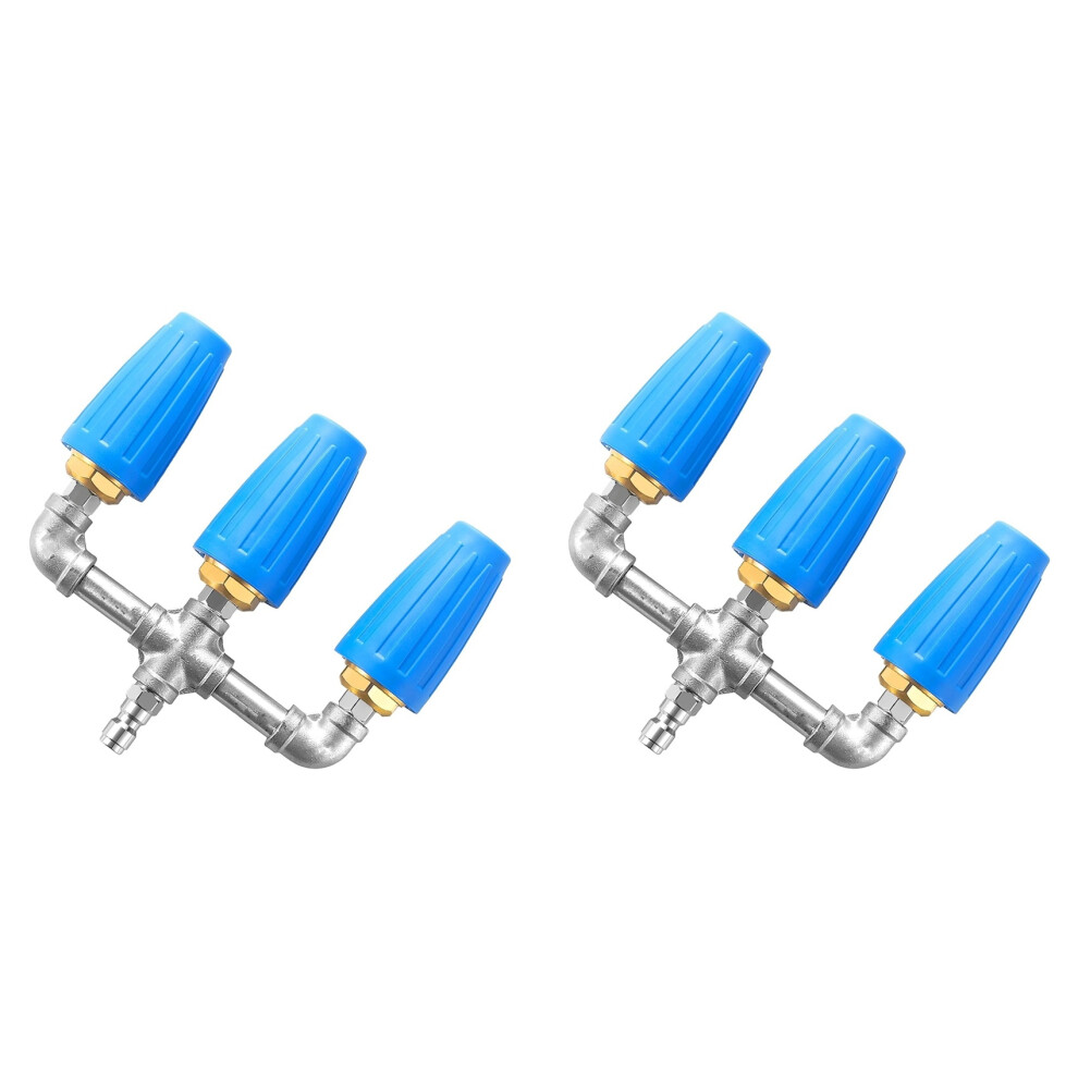 2X Triple Turbo Nozzle Pressure Washer, 360 Rotating Turbo Nozzle With 1/4Inch Quick Connector, 2.0 Orifice, 4000 Psi Brecantia