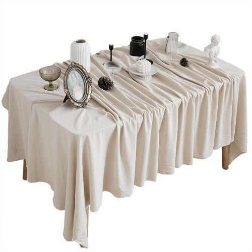 Minimalists Solid Color Tablecloth Soft-140 150cm Beige