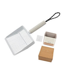 Kattenbakschep Set Reinigingssets Met Afneembare Borstel-Wit