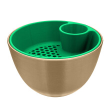 Ergonomische-Braune Schüssel mit grüner Oberseite