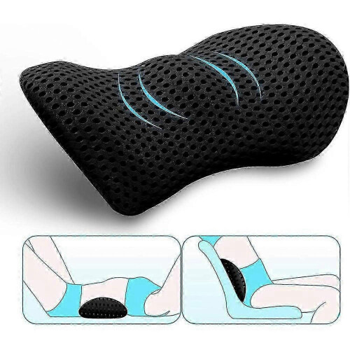 (black, 1pc) Neo Memory Foam Lumbar Cushion for Back Pain Relief 1