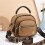 (Khaki) Borsa a tracolla retrò multistrato con cerniera per donna 5