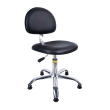 Ergonomic Office Chair Adjustable Height 4458cm Black PU Leather Swivel Desk Chair with Wheels