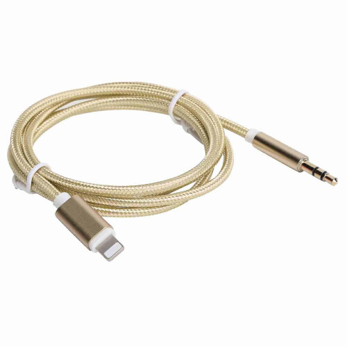 (Yellow) AUX Cord for iPhone 12, 3.5mm Nylon Braided Adapter Cable 1