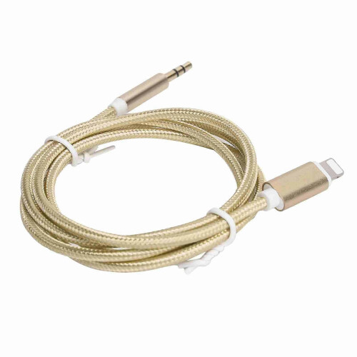 (Yellow) AUX Cord for iPhone 12, 3.5mm Nylon Braided Adapter Cable 2