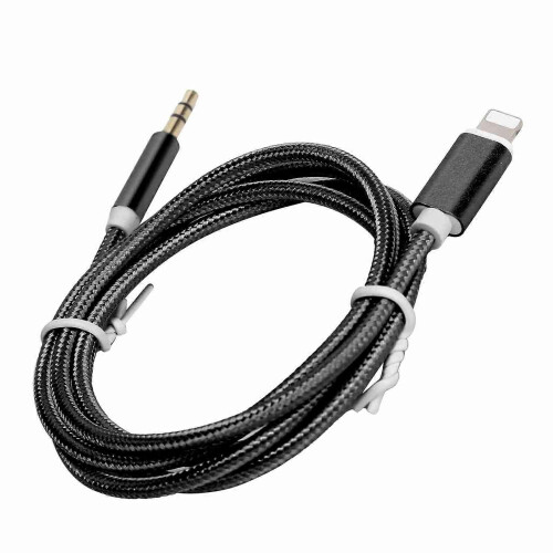 (Black) AUX Cord for iPhone 12, 3.5mm Nylon Braided Adapter Cable 1