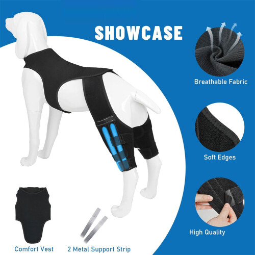 Breathable Canine Knee Brace Protective Leg Guard Adjustable-L 1