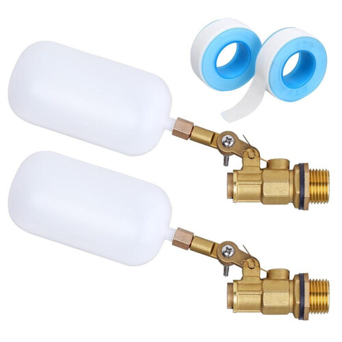 4 Pack Water Float Valve 1/2 Inch, Brass Float  Float with Adjustable Arm, Automatic Fill and Control Water Level 1