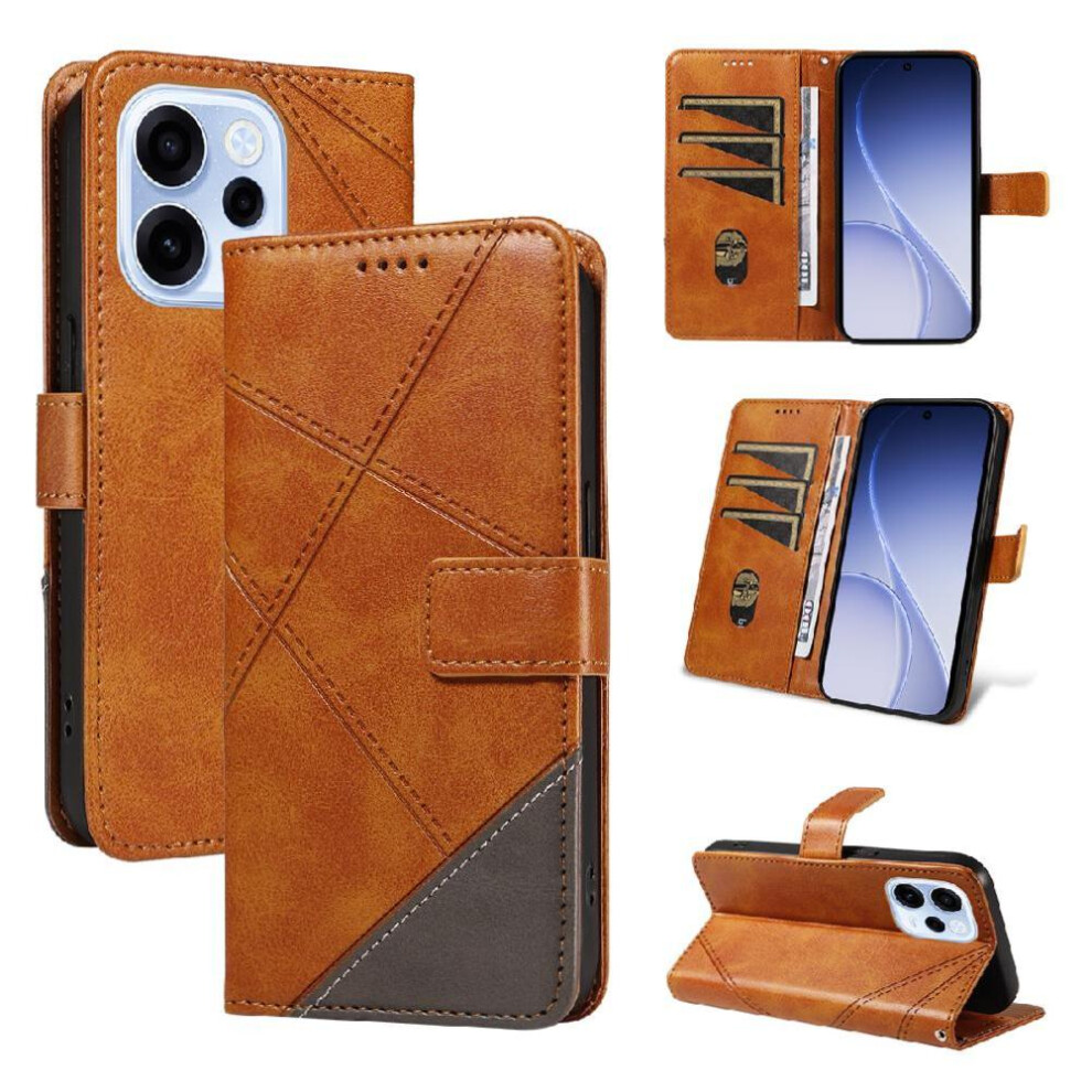 () Flip Case For Oppo Reno 15F High-Quality With Diamond Stitching Leather Phone Protection Case And Card Slot 764563348688