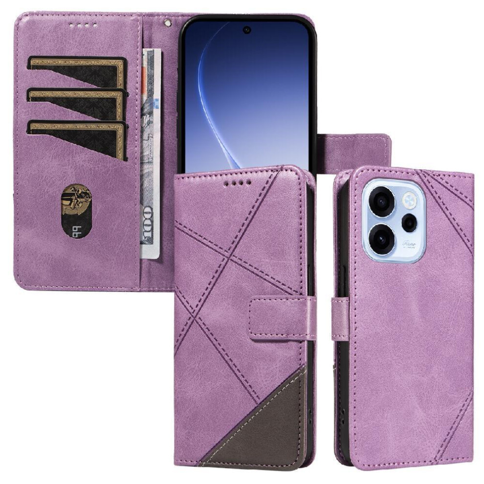 () Flip Case For Oppo Reno 15F High-Quality With Diamond Stitching Leather Phone Protection Case And Card Slot 764563348695
