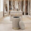 Velvet Storage Stool with Padded Seat and Gold Base 3