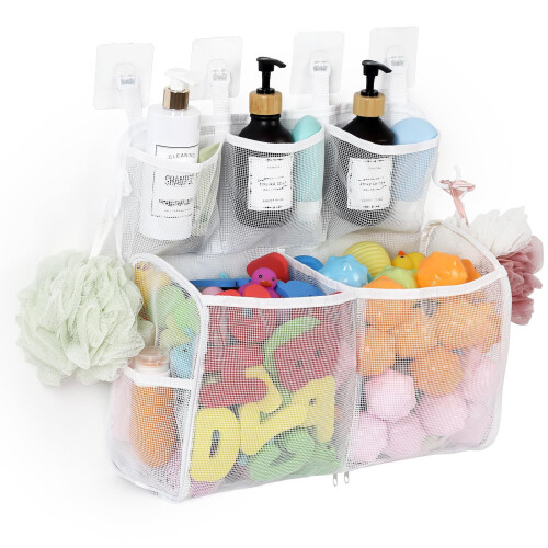 Shower Shower Accessory Holder Fabric Storage With Fasteners 2
