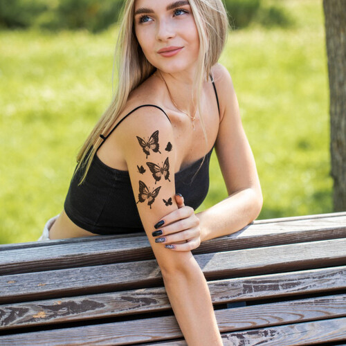 Väliaikaiset vedenpitävät tatuoinnit, 14 kpl   Perhonen 2