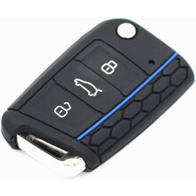 Autoschlüsseletui für Golf 7/Lingdu/New Octavia/Karoq/Kodiak/Komik/Yedi Black+Blue