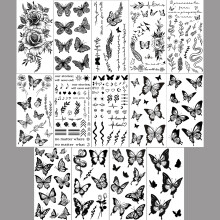 Temporäre wasserfeste Tattoos, 14er-Pack   Schmetterling