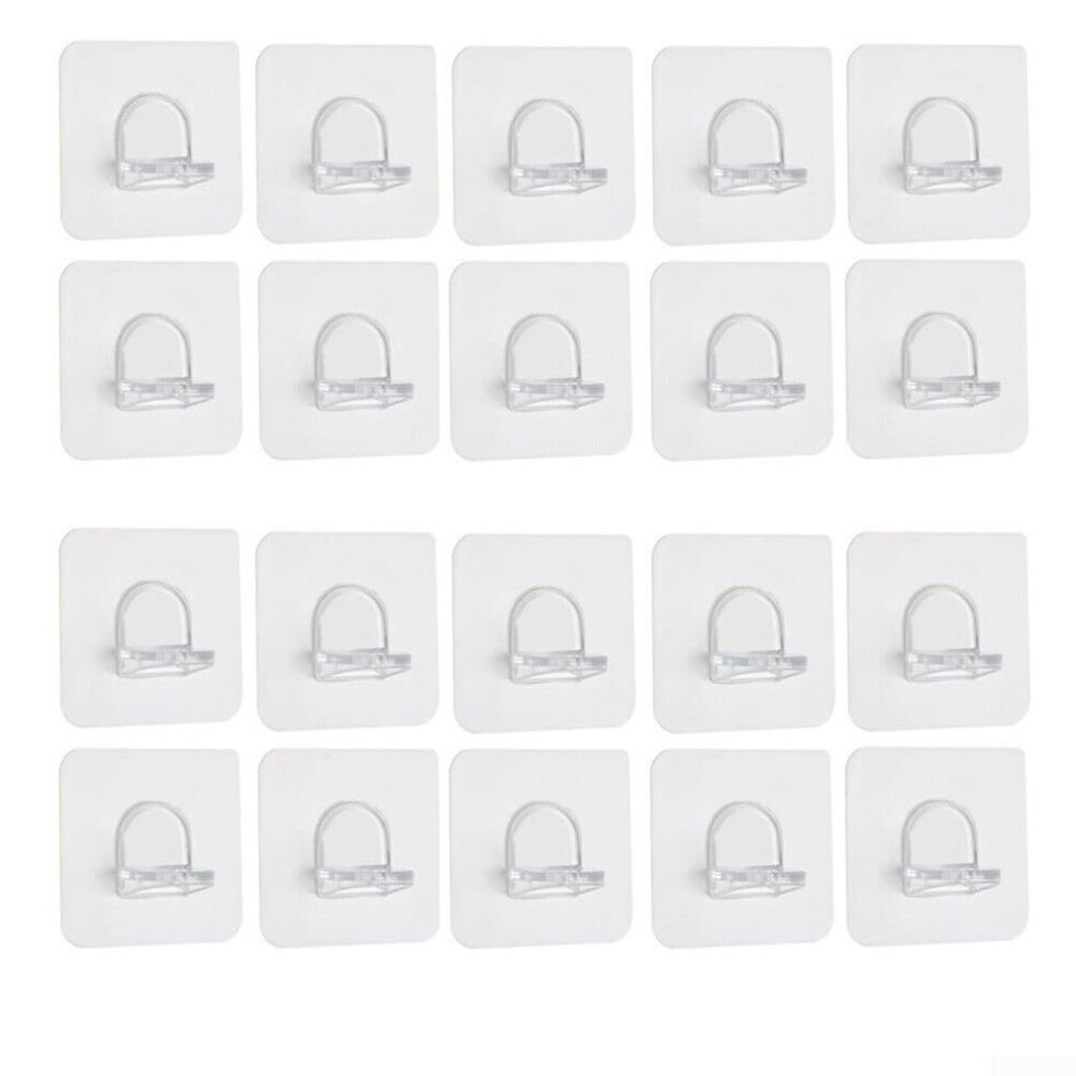 Adhesive Shelf Support Pegs Transparent NoâDrill Wall Clips 5Kg Load For Kitchen Cabinets 20Pcs 9351714672504