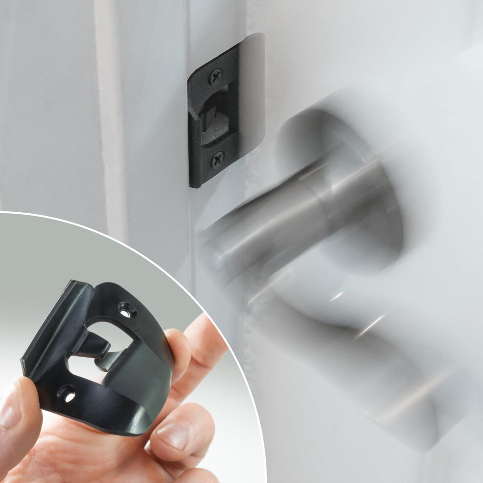 Door Silencer Strike Plate Black 1 Pack, Noise Reduction Flexible Polymer, Easy NoâDrill Anti Slam 9330225532101