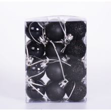 Christmas Baubles Modern Shatterproof Ornaments Home Use for Gothic Alternative Holiday Tree Decor Black 3CM 24PCS