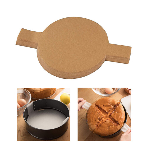 100 Sheets Disposable Circle Cake Pan Liners Round-8 inches 1