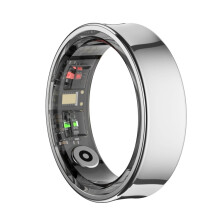 The R09 smart ring supports heart rate/blood oxygen/sleep monitoring and multiple sports modes (silver).