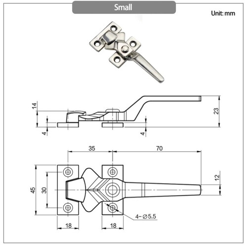 304 Stainless Steel Door Handle Latch Secure Sealing Closure Rustproof Compact Design 1Pcs Small Size 1