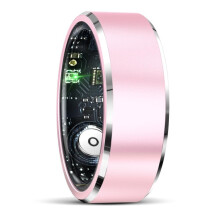 The R5 size 9 smart ring supports health monitoring and multiple sports modes (pink).