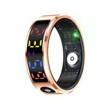 The R12 smart ring supports heart rate/blood oxygen/sleep monitoring and multiple sports modes (gold).