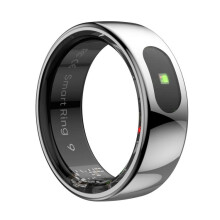 Der smarte Ring R08 Nr. 9 unterstützt Herzfrequenz-/Blutsauerstoff-/Schlafüberwachung und verschiedene Sportmodi (silber).
