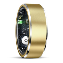 La bague connectée R5 taille 12 prend en charge le suivi de la santé et plusieurs modes sportifs (or).
