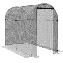 Galvanised Steel Walk-in Fruit Cage, Garden Plant Protection Tent with Zip Door